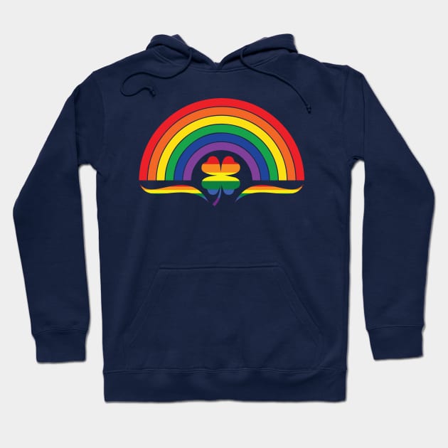 LGBTQ Clover Rainbow St. Patrick's Day Design for LGBTQ Parade on St. Patrick's Day Hoodie by SiGo